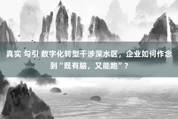 真实 勾引 数字化转型干涉深水区，企业如何作念到“既有脑，又能跑”？