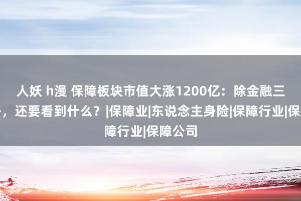 人妖 h漫 保障板块市值大涨1200亿：除金融三部委外，还要看到什么？|保障业|东说念主身险|保障行业|保障公司